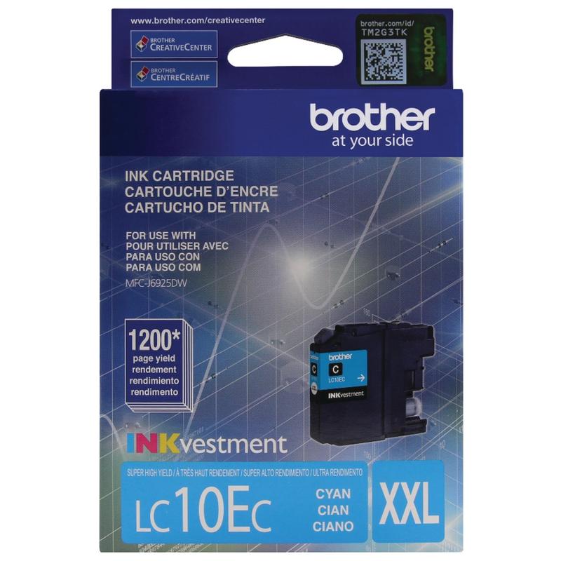 Brother LC10 Cyan High-Yield Ink Cartridge, LC10EC (Min Order Qty 4) MPN:LC10EC