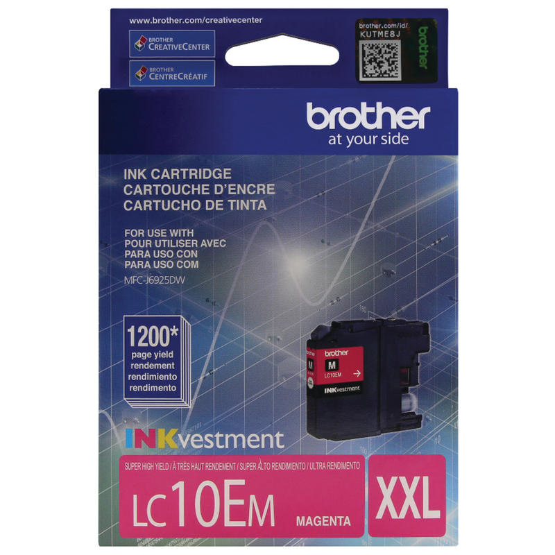 Brother LC10 Magenta High-Yield Ink Cartridge, LC10EM (Min Order Qty 4) MPN:LC10EM