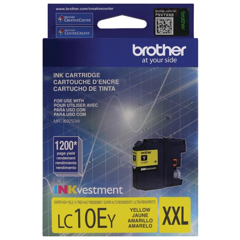 Brother LC10 Yellow High-Yield Ink Cartridge, LC10EY (Min Order Qty 4) MPN:LC10EY