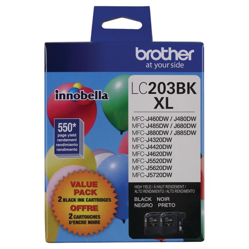 Brother LC203 Black High-Yield Ink Cartridges, Pack Of 2, LC2032PKS (Min Order Qty 2) MPN:LC2032PKS