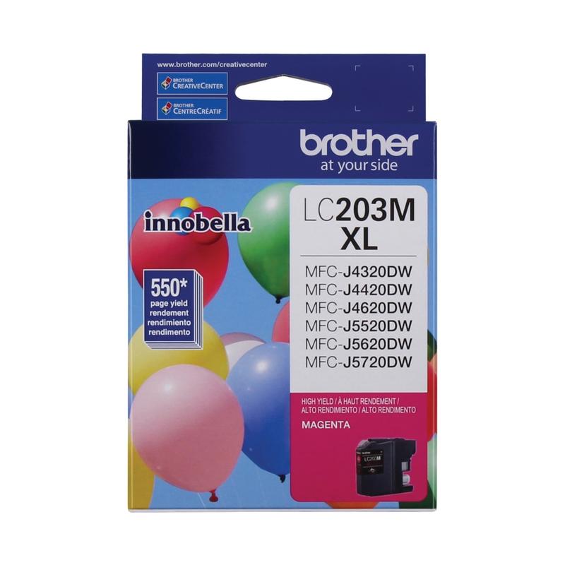 Brother LC203 Magenta High-Yield Ink Cartridge, LC203MS (Min Order Qty 5) MPN:LC203MS