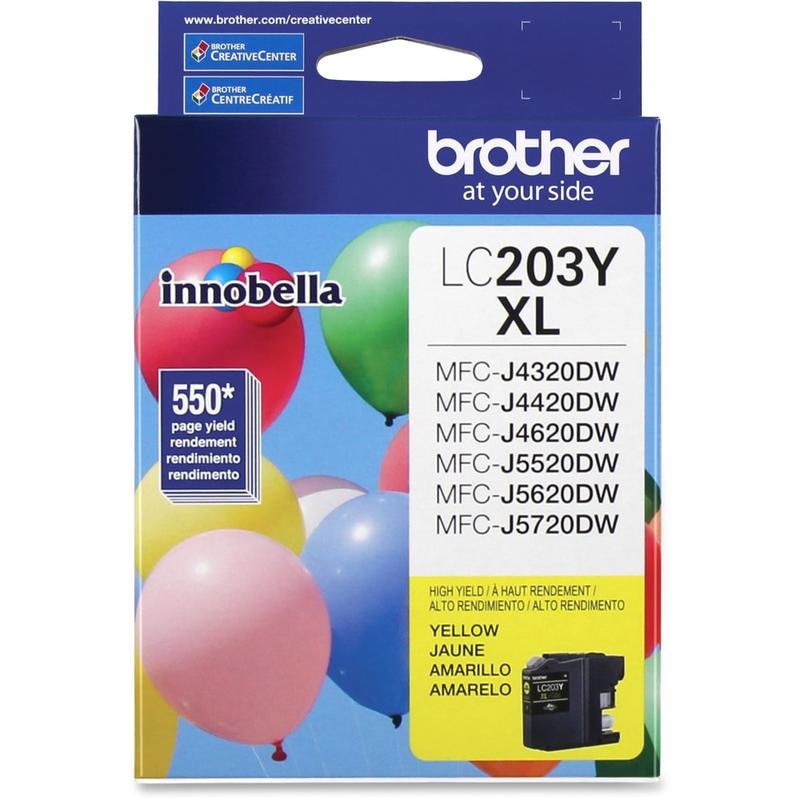 Brother LC203 Yellow High-Yield Ink Cartridge, LC203Y (Min Order Qty 4) MPN:LC203Y