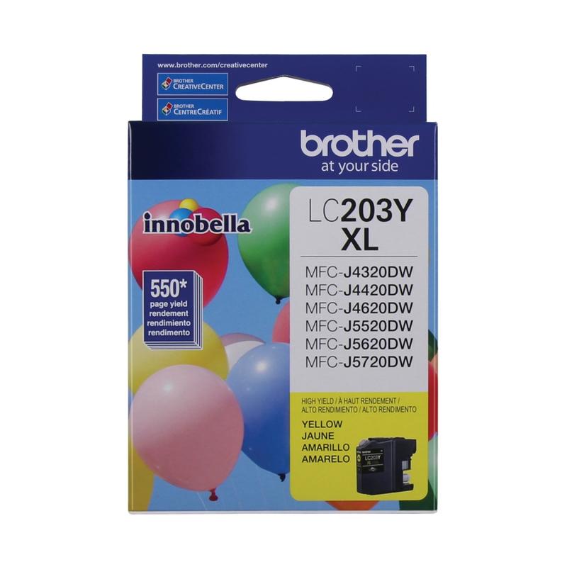 Brother LC203 Yellow High-Yield Ink Cartridge, LC203YS (Min Order Qty 5) MPN:LC203YS