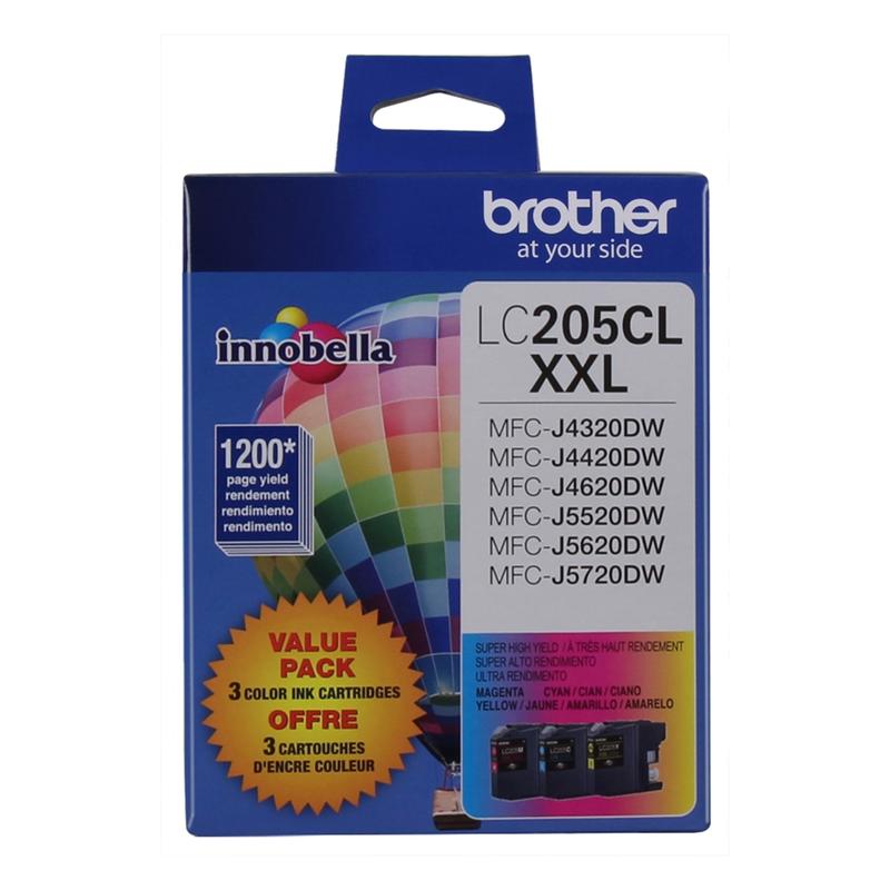 Brother LC205 Cyan; Magenta; Yellow Extra-High-Yield Ink Cartridges, Pack Of 3, LC2053PKS MPN:LC2053PKS