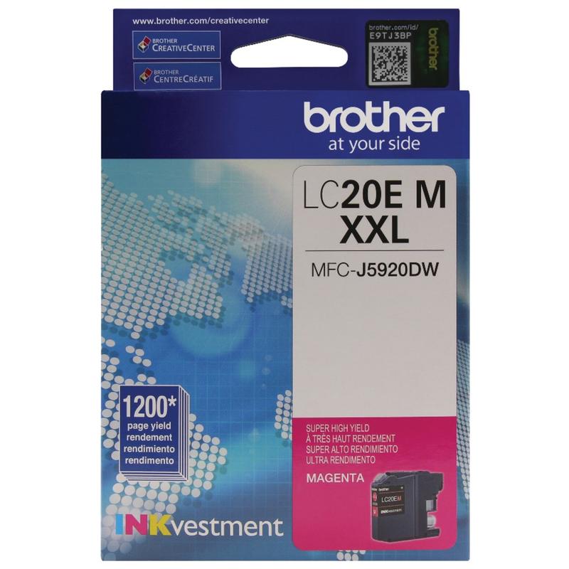 Brother LC20 Magenta Extra-High-Yield Ink Cartridge, LC20EM (Min Order Qty 4) MPN:LC20EM