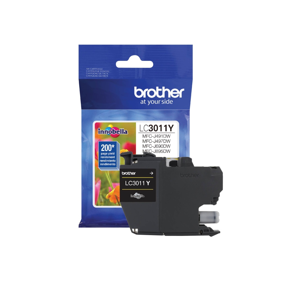 Brother LC3011Y Original Standard Yield Inkjet Ink Cartridge - Single Pack - Yellow - 1 Each - 200 Pages (Min Order Qty 6) MPN:LC3011Y