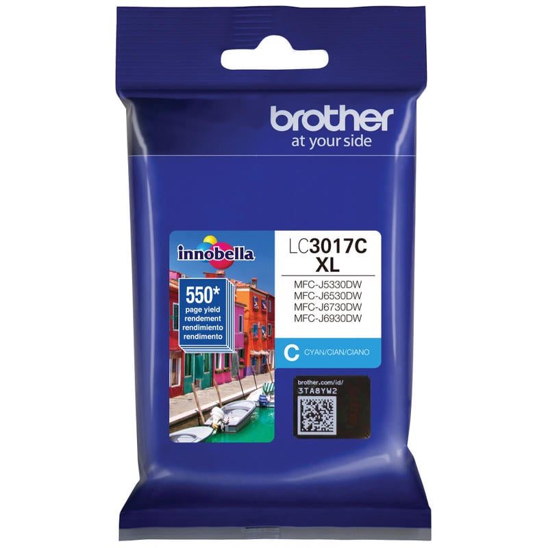 Brother LC3017I Cyan High-Yield Ink Cartridge, LC3017C (Min Order Qty 4) MPN:LC3017C