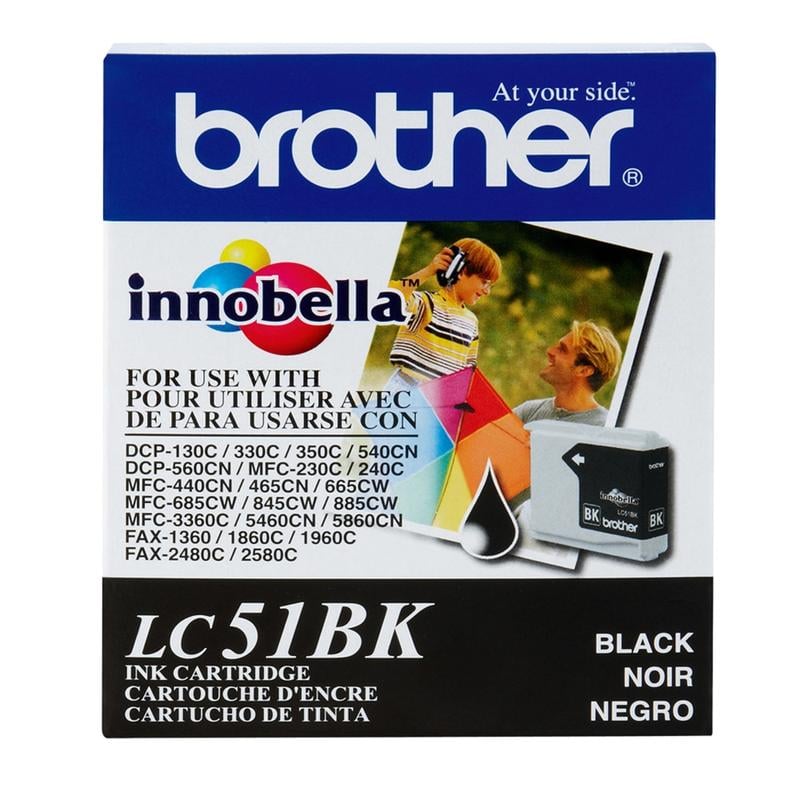 Brother LC51 Black Ink Cartridge, LC51BK (Min Order Qty 2) MPN:LC51BK