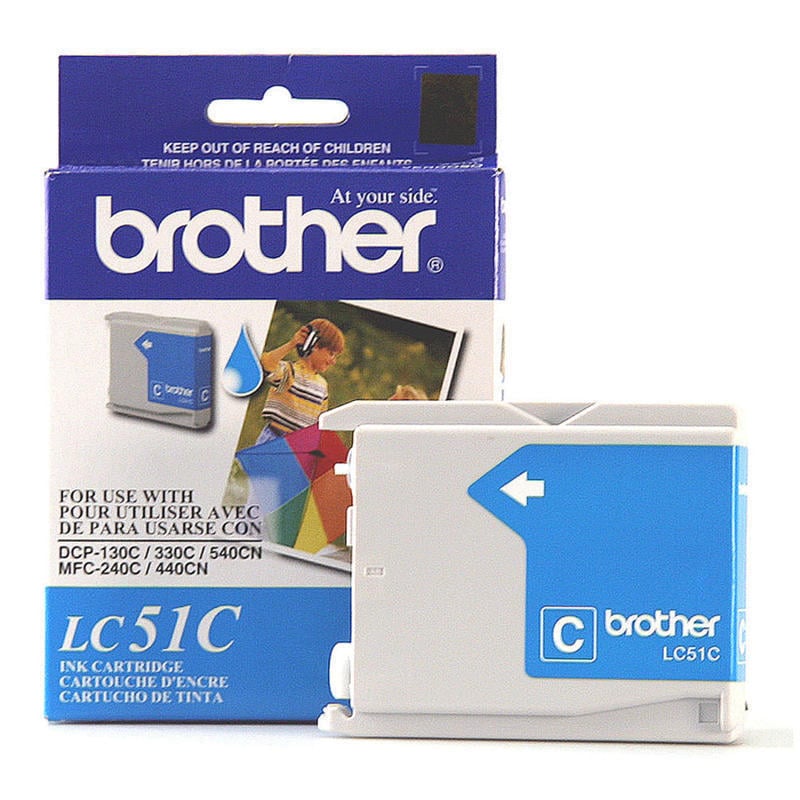 Brother LC51 Cyan Ink Cartridge, LC51C (Min Order Qty 4) MPN:LC51C