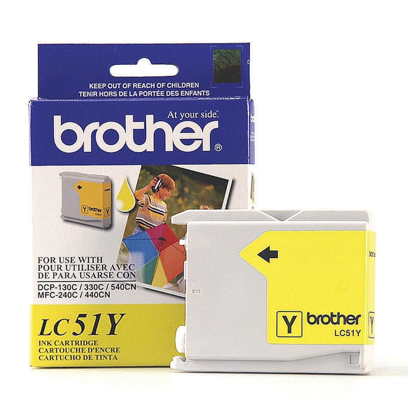 Brother LC51 Yellow Ink Cartridge, LC51Y (Min Order Qty 4) MPN:LC51Y