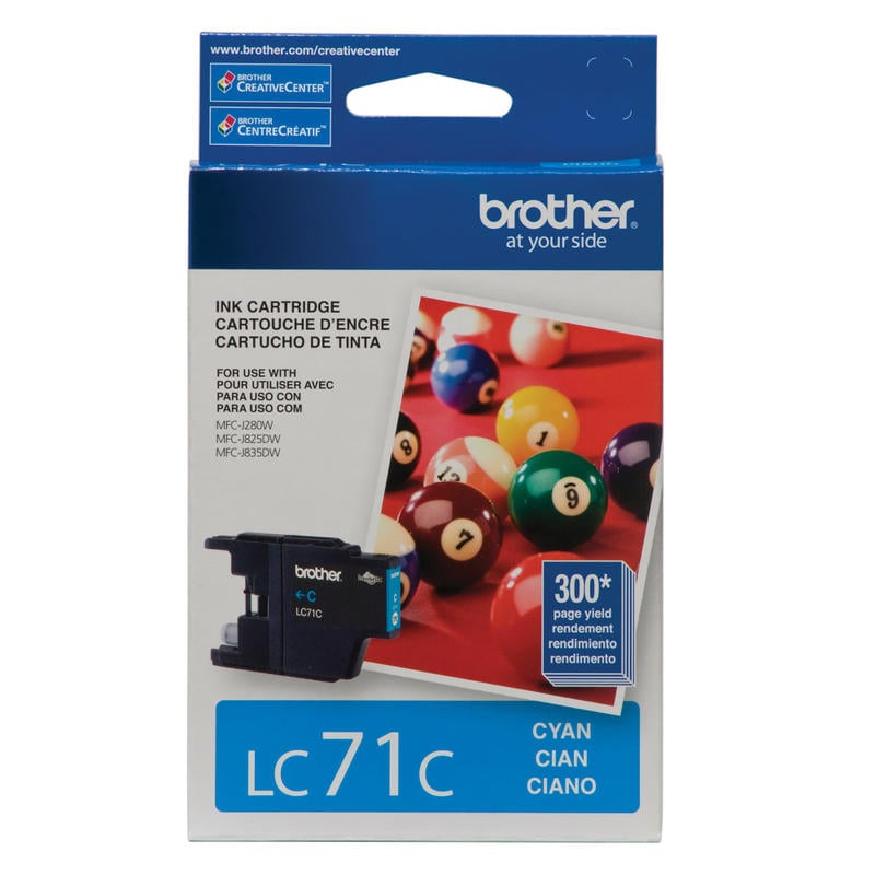 Brother LC71 Cyan Ink Cartridge, LC71C (Min Order Qty 5) MPN:LC71C