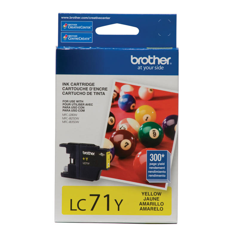 Brother LC71 Yellow Ink Cartridge, LC71Y (Min Order Qty 5) MPN:LC71Y