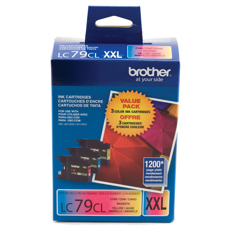 Brother LC79 Cyan, Magenta, Yellow Ink Cartridges, Pack Of 3, LC793PKS MPN:LC793PKS