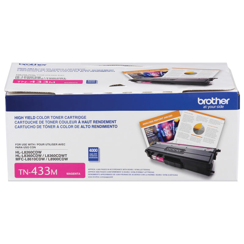 Brother TN-433 Magenta High Yield Toner Cartridge, TN-433M MPN:TN433M