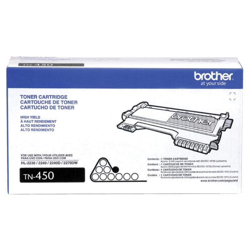 Brother TN-450 Black High Yield Toner Cartridge, TN-450BK MPN:TN450