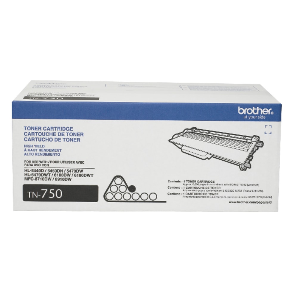 Brother TN-750 Black High Yield Toner Cartridge, TN-750BK MPN:TN750