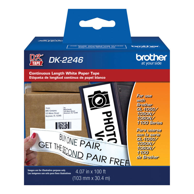 Brother Paper Shipping Label Roll, DK-2246, 4-1/16in x 100ft, White (Min Order Qty 2) MPN:BROTHER DK-2246