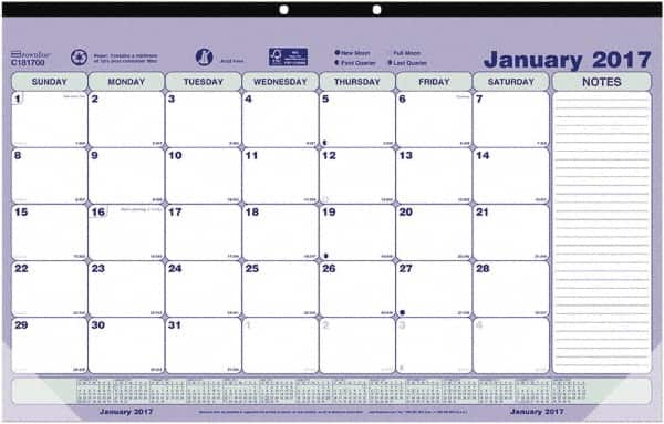 Desk Pad Calendar: 12 Sheets MPN:REDC181700