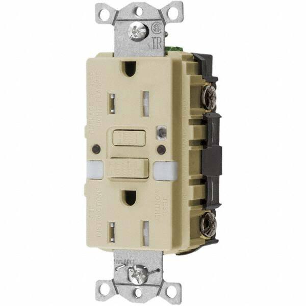 GFCI Receptacles, Grade: Commercial , NEMA Configuration: 5-15R , Amperage: 15 , Reset Type: Manual , Wiring Method: Back, Side  MPN:GFTRST15INL