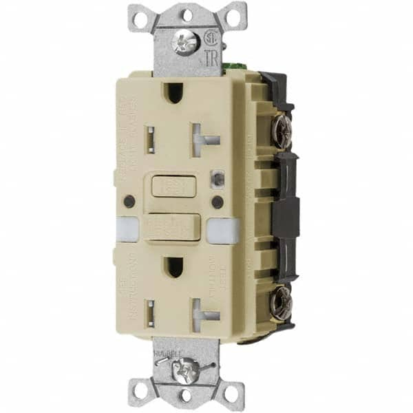 GFCI Receptacles, Grade: Commercial , NEMA Configuration: 5-20R , Amperage: 20 , Reset Type: Manual , Wiring Method: Back, Side  MPN:GFTRST20INL