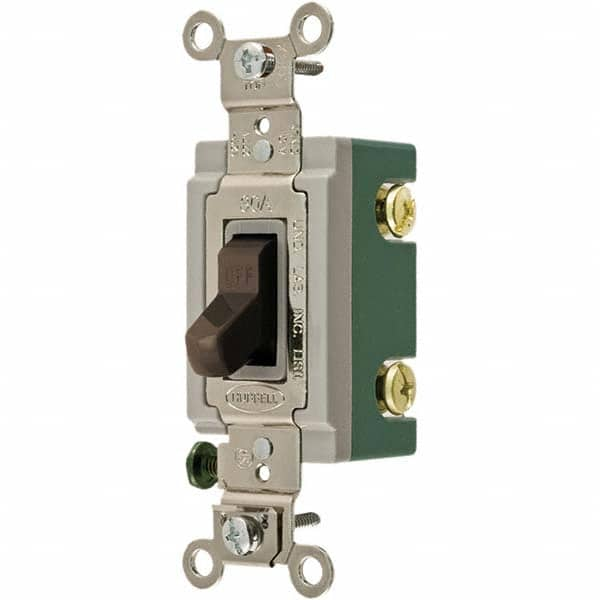 Wall & Dimmer Light Switches, Switch Type: NonDimmer , Switch Operation: Toggle , Grade: Industrial , Includes: Terminal Screws , Standards Met: UL Listed MPN:3002BRN