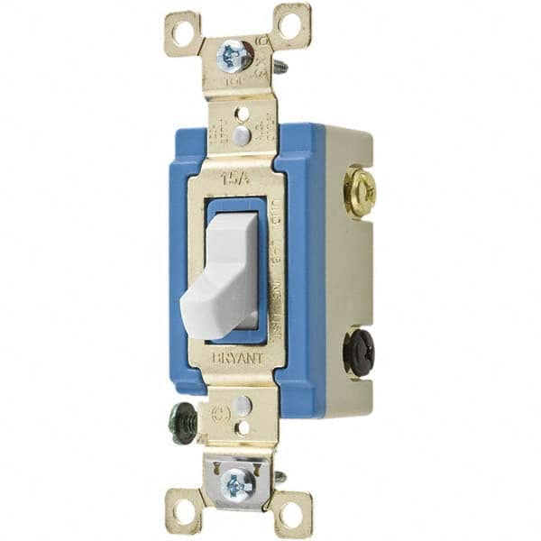 Wall & Dimmer Light Switches, Switch Type: Three Way , Switch Operation: Toggle , Grade: Industrial , Includes: Terminal Screws , Standards Met: UL Listed MPN:4803W