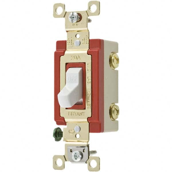 Wall & Dimmer Light Switches, Switch Type: NonDimmer , Switch Operation: Toggle , Grade: Industrial , Includes: Terminal Screws , Standards Met: UL Listed MPN:4901W