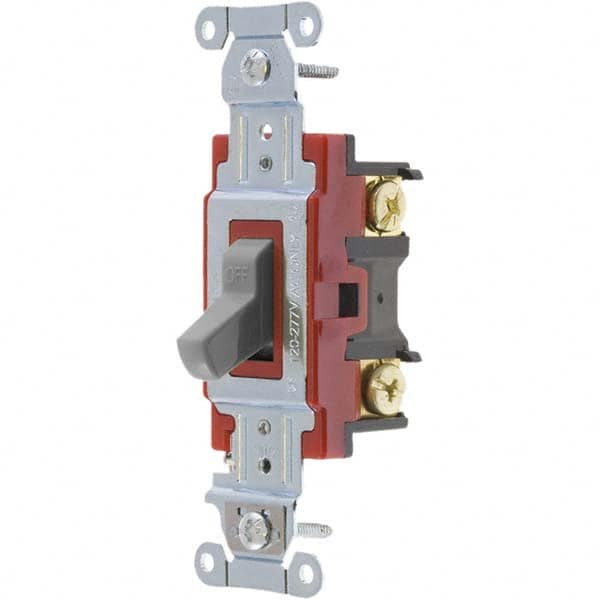 Wall & Dimmer Light Switches, Switch Type: Three Way , Switch Operation: Toggle , Grade: Industrial , Includes: Terminal Screws , Standards Met: UL Listed MPN:4903BGRY