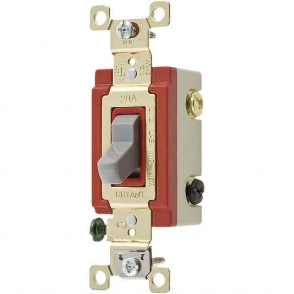 Wall & Dimmer Light Switches, Switch Type: Three Way , Switch Operation: Toggle , Grade: Industrial , Includes: Terminal Screws , Standards Met: UL Listed MPN:4903GRY