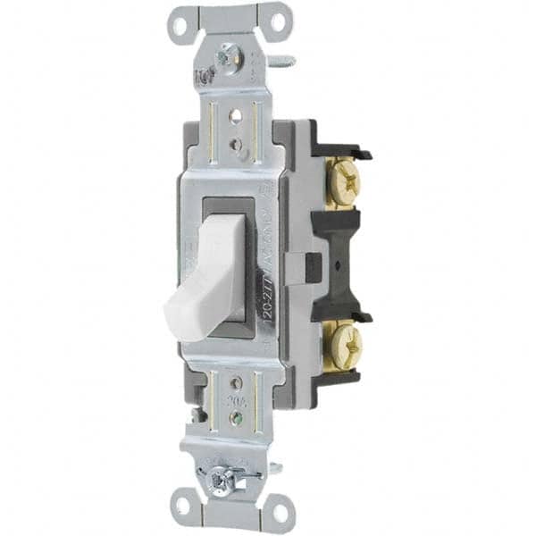 Wall & Dimmer Light Switches, Switch Type: NonDimmer , Switch Operation: Toggle , Grade: Commercial , Includes: Terminal Screws , Standards Met: UL Listed MPN:CS120BW