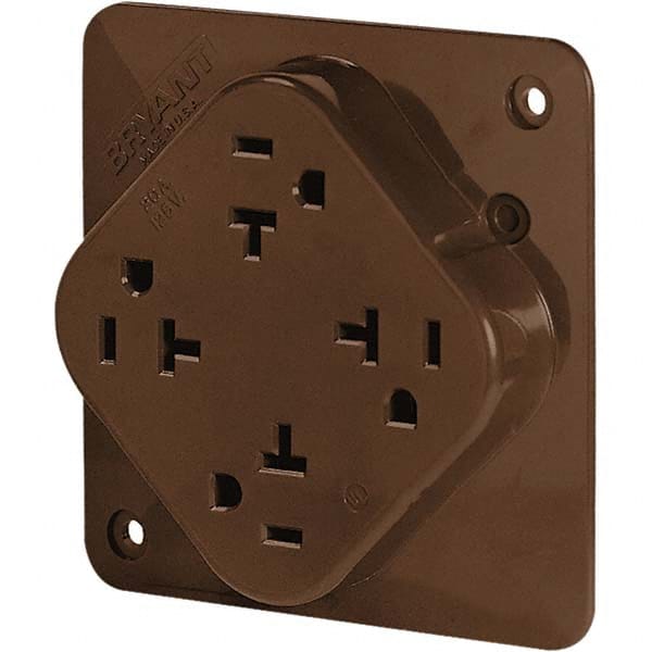 Straight Blade Fourplex Receptacle: NEMA 5-20R, 20 Amps, Grounded MPN:21254B