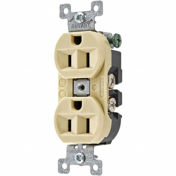 Straight Blade Duplex Receptacle: NEMA 5-15R, 15 Amps, Grounded MPN:5262BI