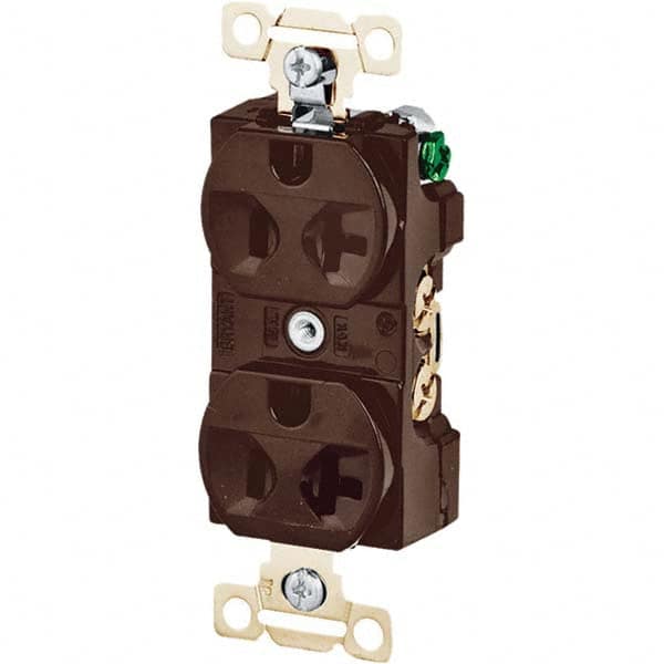 Straight Blade Duplex Receptacle: NEMA 5-20R, 20 Amps, Grounded MPN:5342