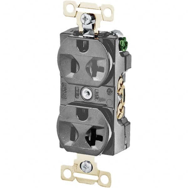 Straight Blade Duplex Receptacle: NEMA 5-20R, 20 Amps, Grounded MPN:5342GRY