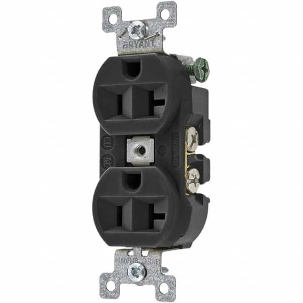 Straight Blade Duplex Receptacle: NEMA 5-20R, 20 Amps, Grounded MPN:5362BBLK