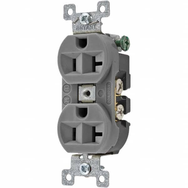 Straight Blade Duplex Receptacle: NEMA 5-20R, 20 Amps, Grounded MPN:5362BGRY