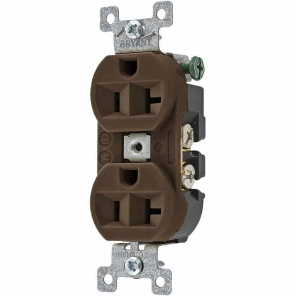 Straight Blade Duplex Receptacle: NEMA 5-20R, 20 Amps, Grounded MPN:5362BN