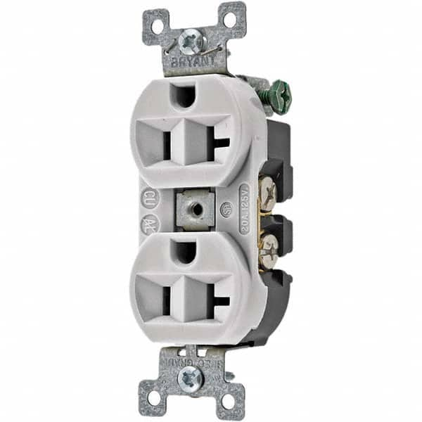 Straight Blade Duplex Receptacle: NEMA 5-20R, 20 Amps, Grounded MPN:5362BW