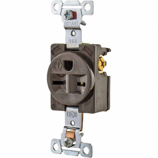 Straight Blade Single Receptacle: NEMA 6-15R, 15 Amps, Grounded MPN:5661