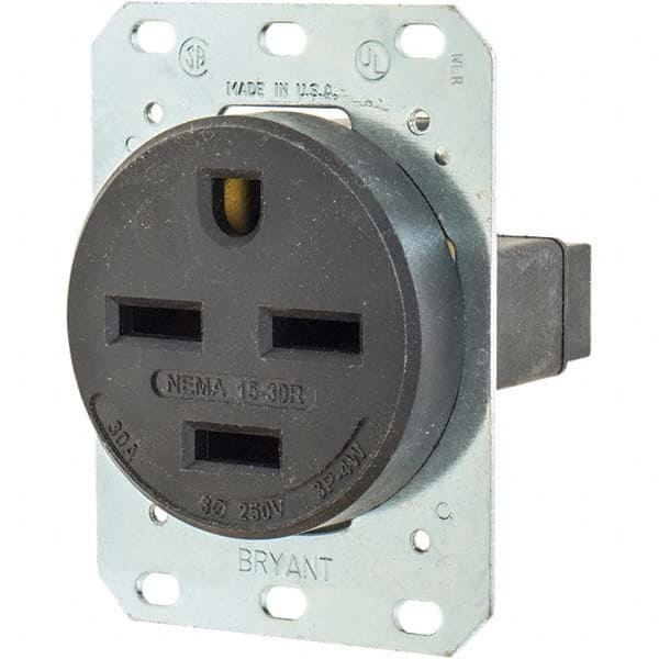 Straight Blade Single Receptacle: NEMA 15-30R, 30 Amps, Grounded MPN:8430FR