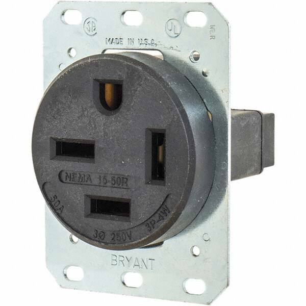 Straight Blade Single Receptacle: NEMA 15-50R, 50 Amps, Grounded MPN:8450FR