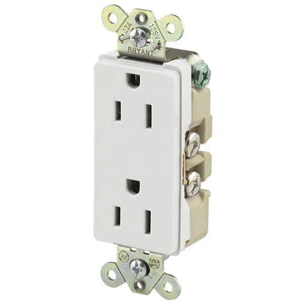 Straight Blade Duplex Receptacle: NEMA 5-15R, 15 Amps, Grounded MPN:9252W