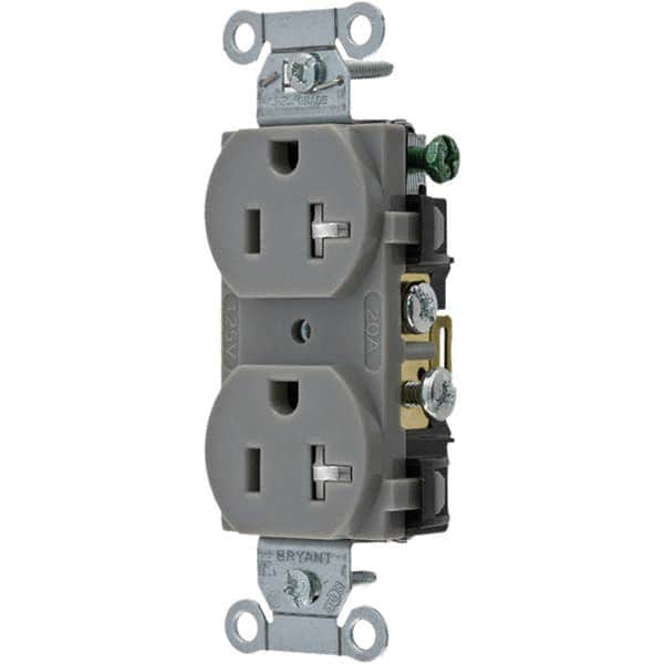 Straight Blade Duplex Receptacle: NEMA 5-20R, 20 Amps, Grounded MPN:CBRS20GRYTR