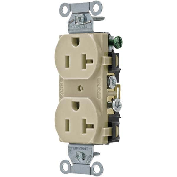 Straight Blade Duplex Receptacle: NEMA 5-20R, 20 Amps, Grounded MPN:CBRS20I