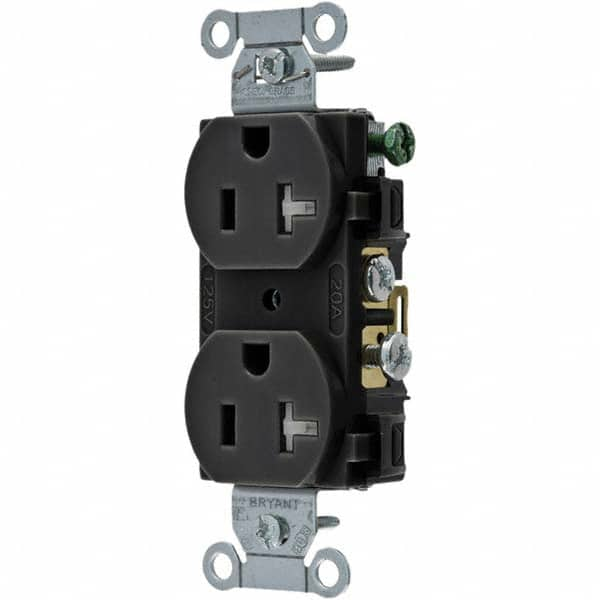 Straight Blade Duplex Receptacle: NEMA 5-20R, 20 Amps, Grounded MPN:CRS20BLKTR