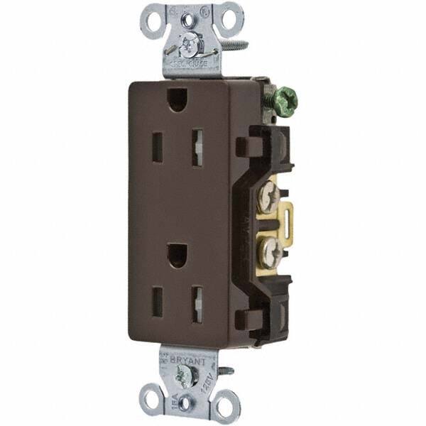 Straight Blade Duplex Receptacle: NEMA 5-15R, 15 Amps, Grounded MPN:DRS15TR