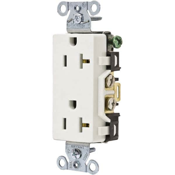 Straight Blade Duplex Receptacle: NEMA 5-20R, 20 Amps, Grounded MPN:DRS20WHI