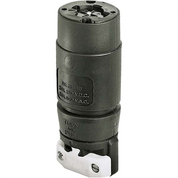 Locking Inlet: Connector, Industrial, Non-NEMA, Black & White MPN:21414