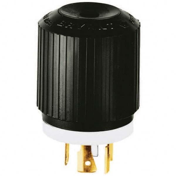 Locking Inlet: Plug, Industrial, L18-20P, 120 & 208V, Black & White MPN:71820NP