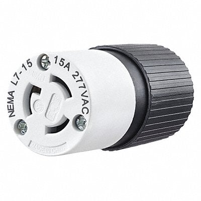 Locking Connector Black/White 277VAC 15A MPN:4779NC